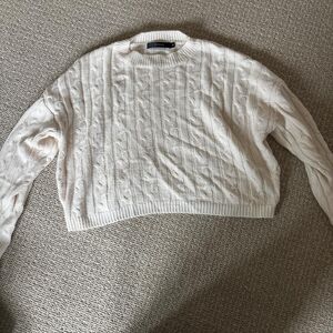 Zesica Women's Cream and White Jumper